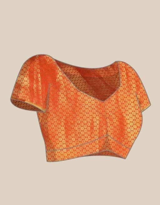 Women’s Kanchipuram digital print with Zari weaving Silk saree