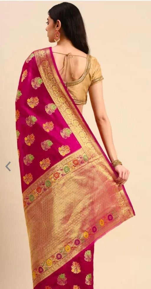 Premium Organza Banarasi Silk Sarees new collection for wedding Occasion with Gold Tone Zari work in a elegant
