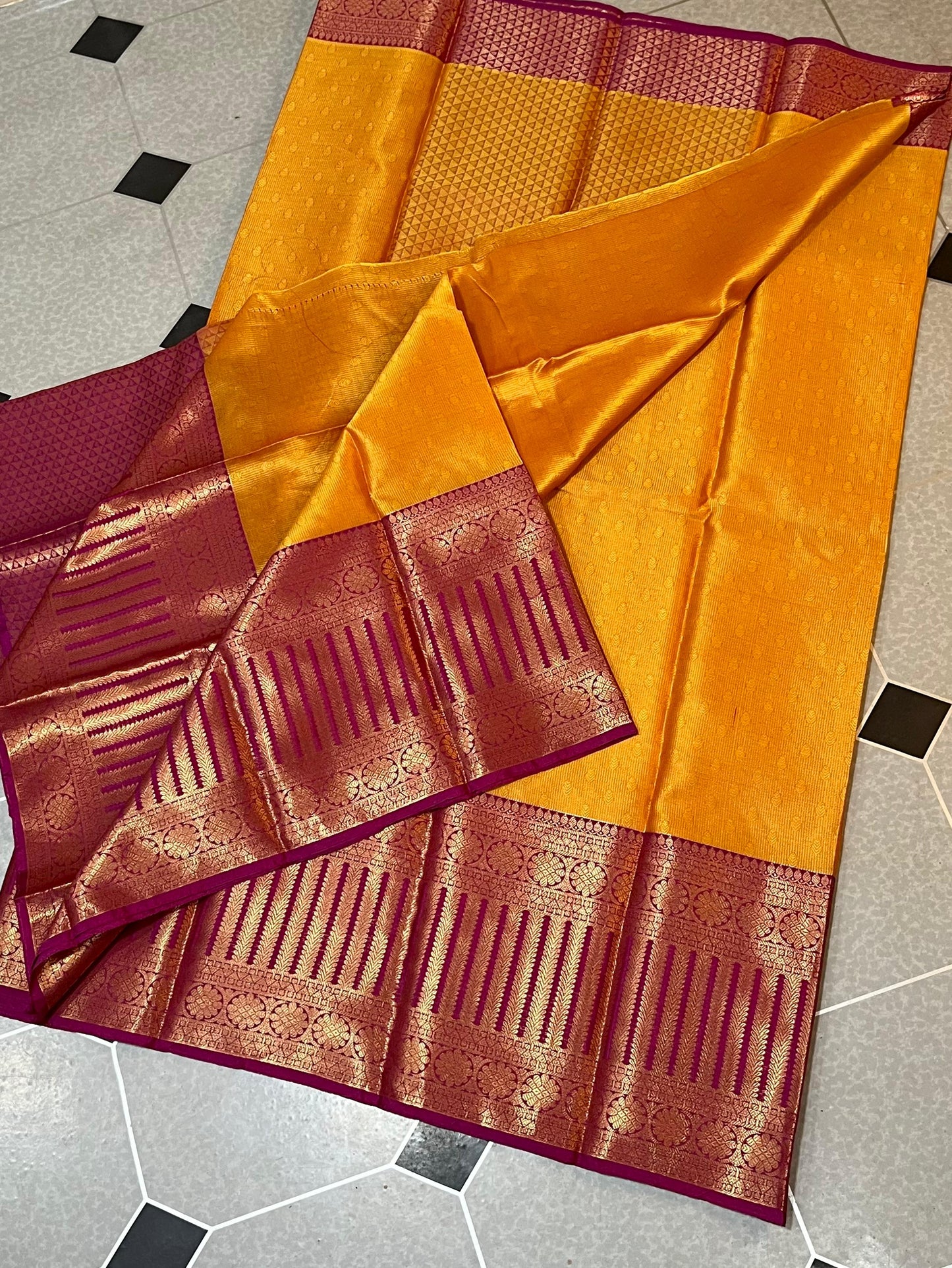 Kanjeevaram Kora Muslin Soft Silky Haldi and party’s wear zari weaving saree