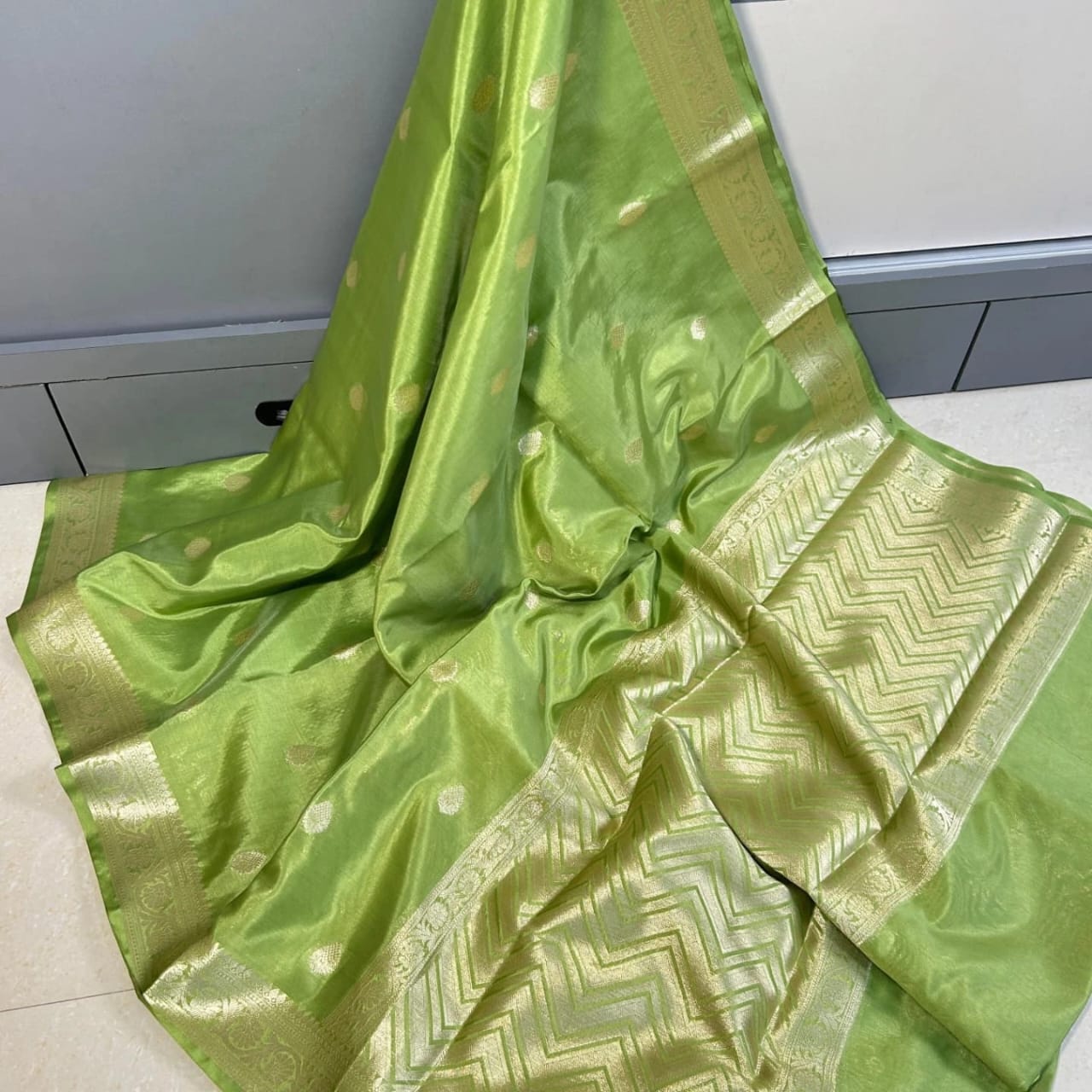Celebrity inspired Banarasi Soft Zari weaving with unstitched blouse piece