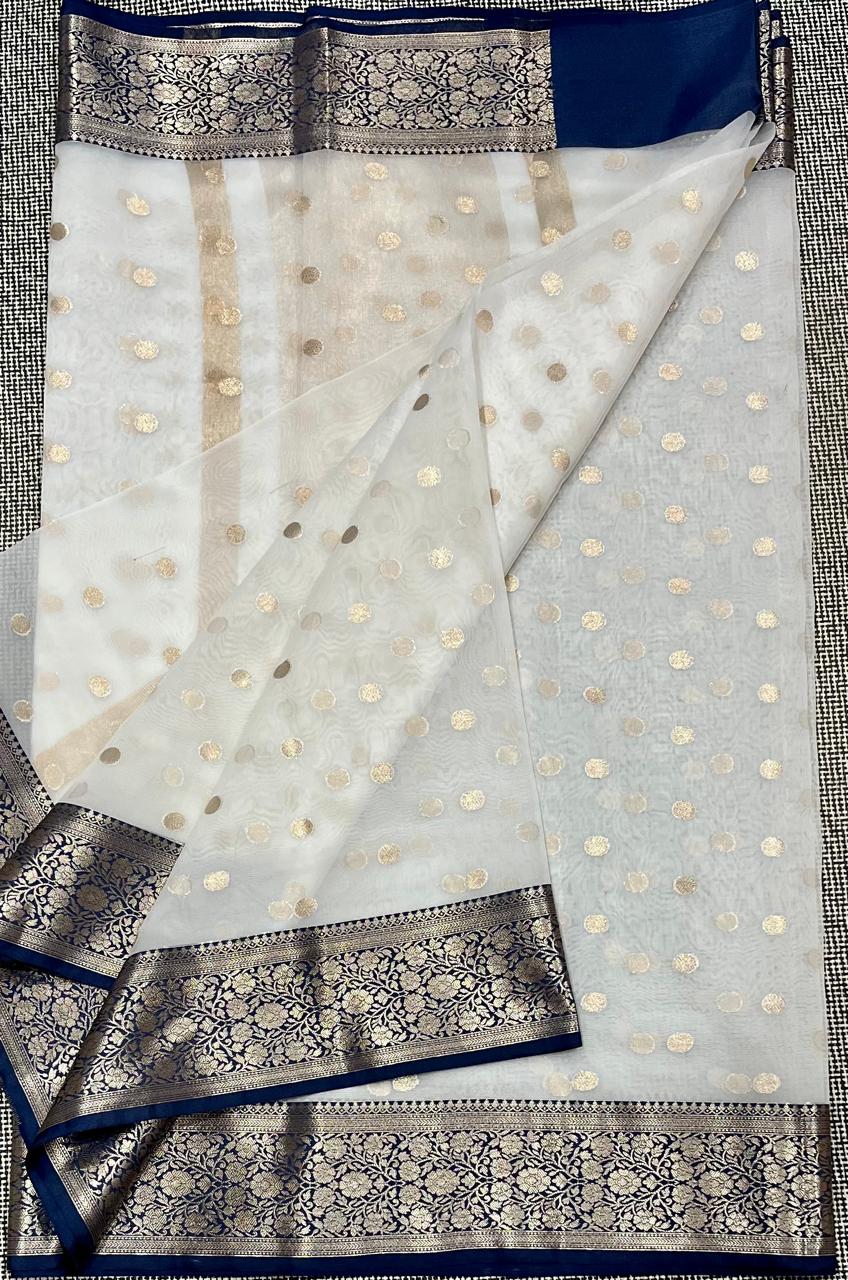 Banarasi Traditional wear Organza Butti pattern Sarees