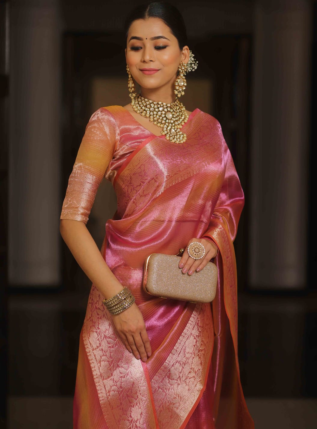 Traditional Banarasi Tissue Soft zari weaving Saree