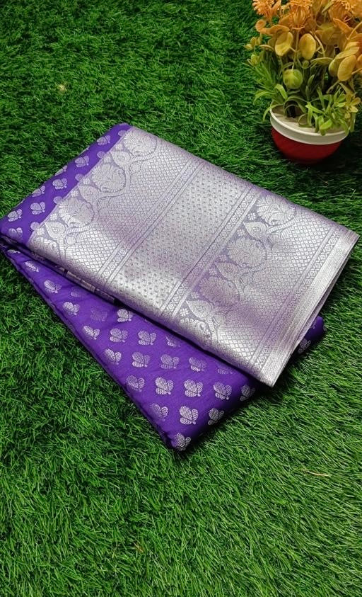 Kanchivaram Banarasi Silver zari weaving Silk sarees
