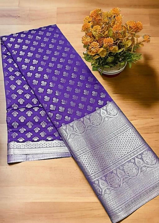 Kanchivaram Banarasi Silver zari weaving Silk sarees