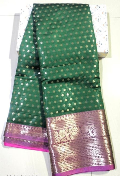 Banarasi Soft silk Thousands butti pattern zari weaving saree