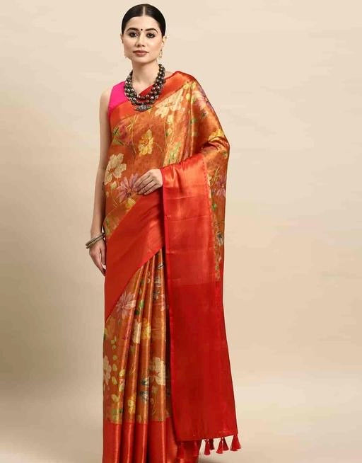 Women’s Kanchipuram digital print with Zari weaving Silk saree
