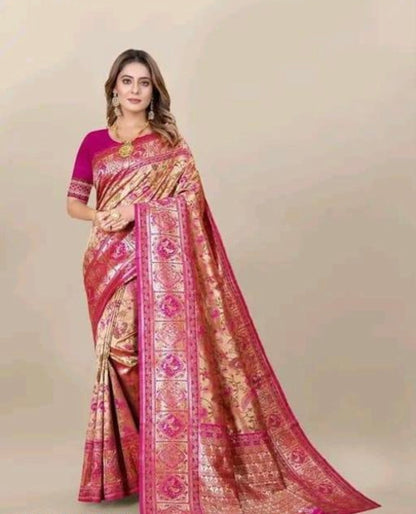 Kanchipuram soft silk Zari weaving saree multicolour traditional saree