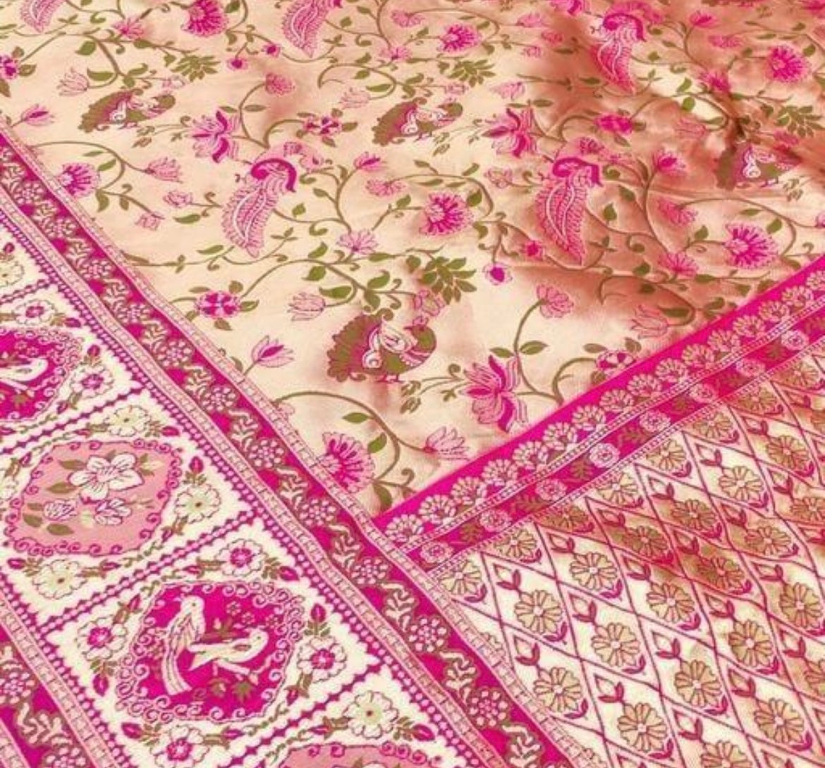 Kanchipuram soft silk Zari weaving saree multicolour traditional saree