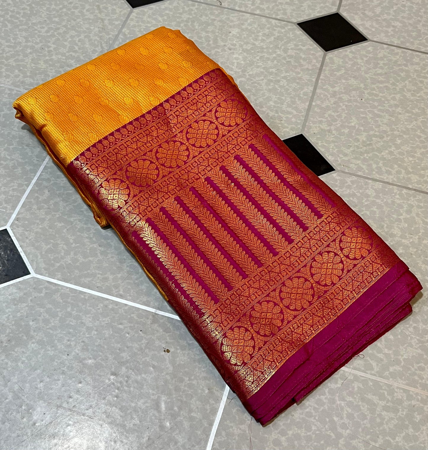 Kanjeevaram Kora Muslin Soft Silky Haldi and party’s wear zari weaving saree