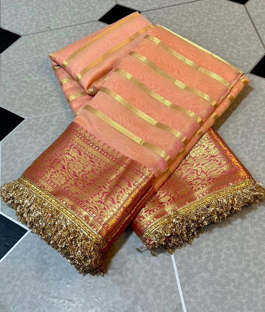 Banarasi Cotton Celebrity inspired Lace pattern trending saree