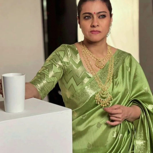 Celebrity inspired Banarasi Soft Zari weaving with unstitched blouse piece