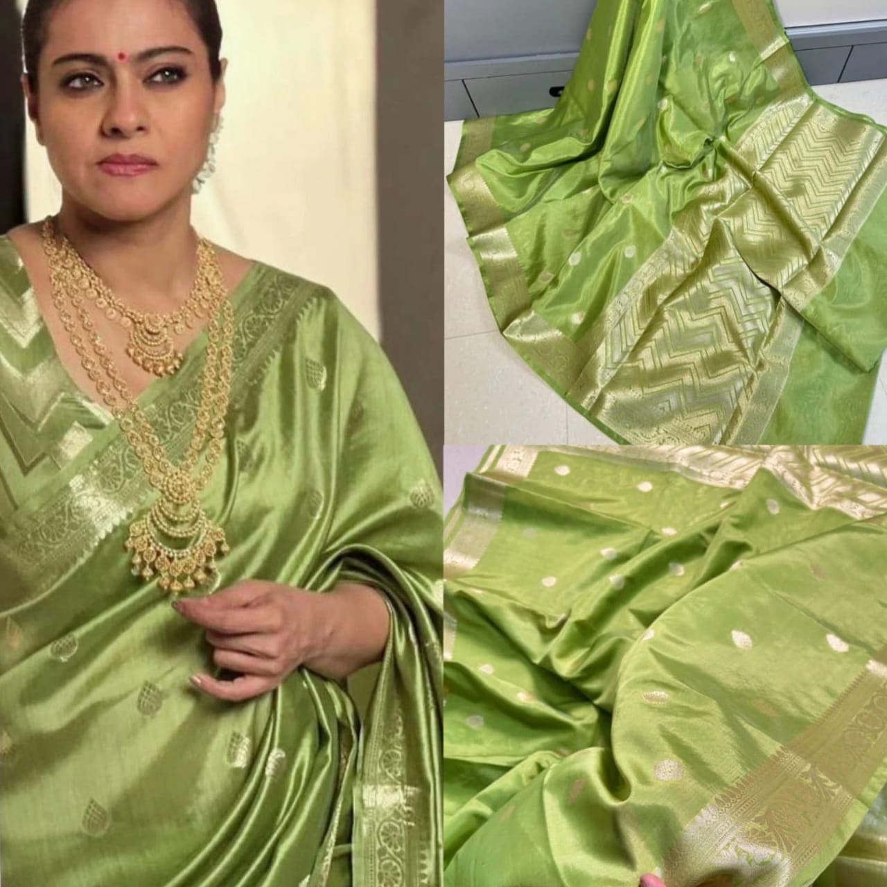 Celebrity inspired Banarasi Soft Zari weaving with unstitched blouse piece