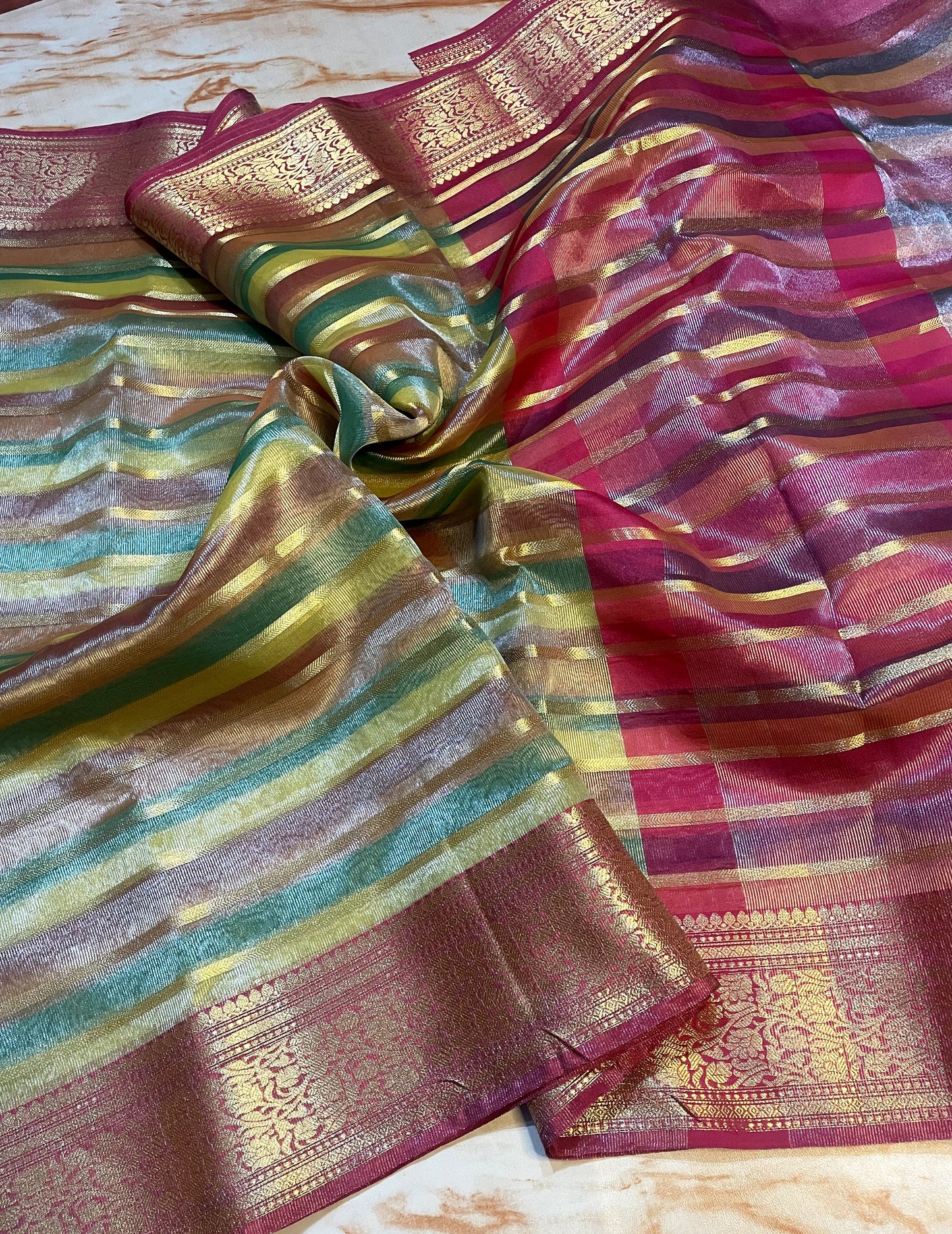 Women's Banarasi Traditional zari Tissue Silk Sarees