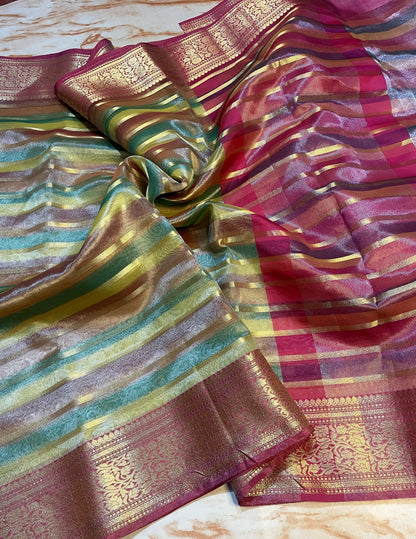 Women's Banarasi Traditional zari Tissue Silk Sarees