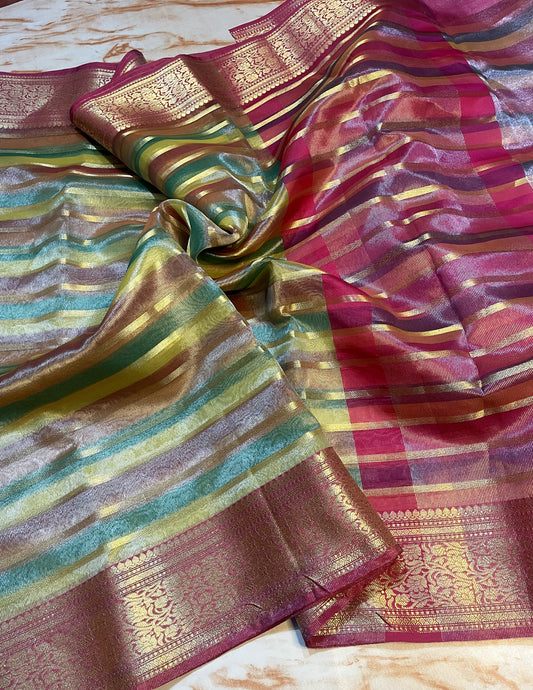 Women's Banarasi Traditional zari Tissue Silk Sarees