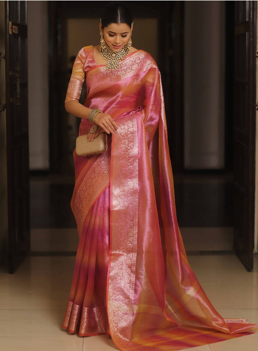 Traditional Banarasi Tissue Soft zari weaving Saree