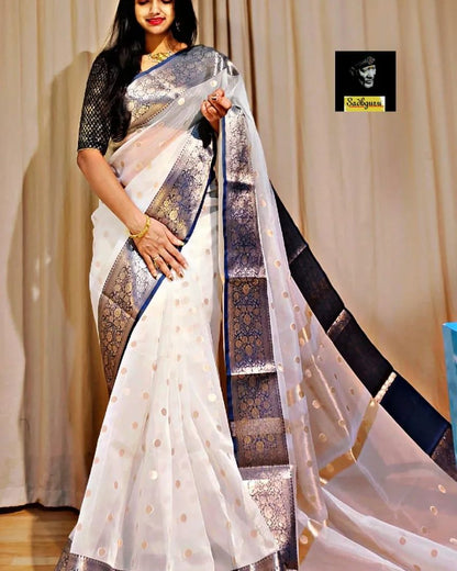 Banarasi Traditional wear Organza Butti pattern Sarees