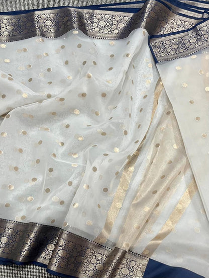 Banarasi Traditional wear Organza Butti pattern Sarees
