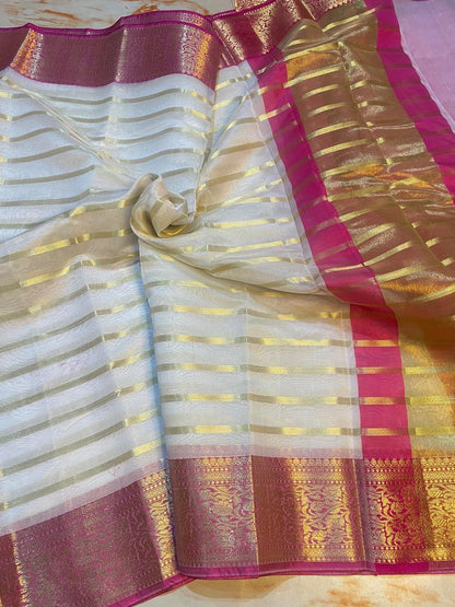 Premium Banarasi Soft Cotton Zari weaving Saree