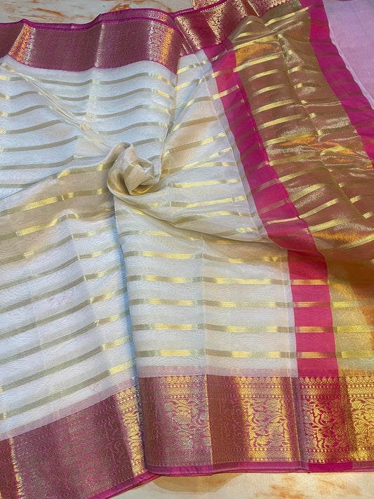 Premium Banarasi Soft Cotton Zari weaving Saree
