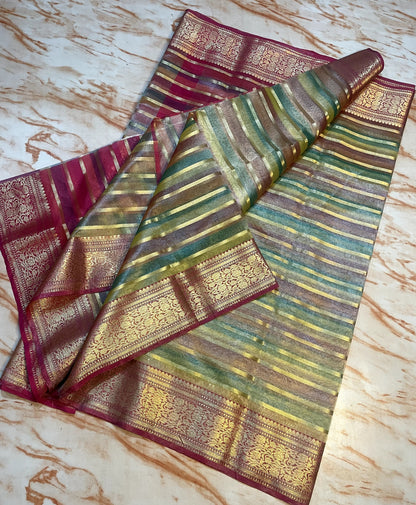 Women's Banarasi Traditional zari Tissue Silk Sarees
