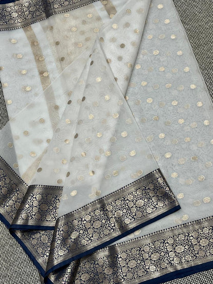 Banarasi Traditional wear Organza Butti pattern Sarees