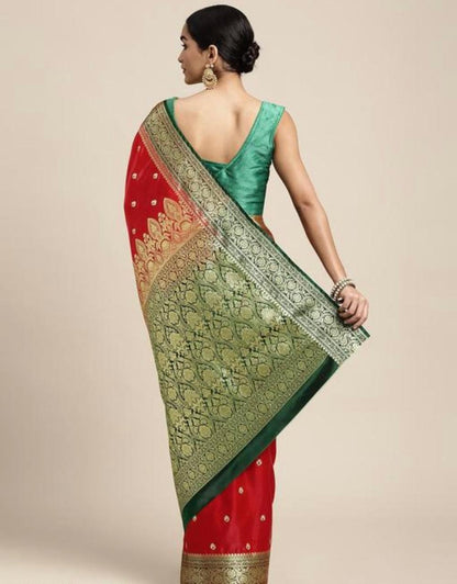 Premium Banarasi soft satin silk zari weaving saree