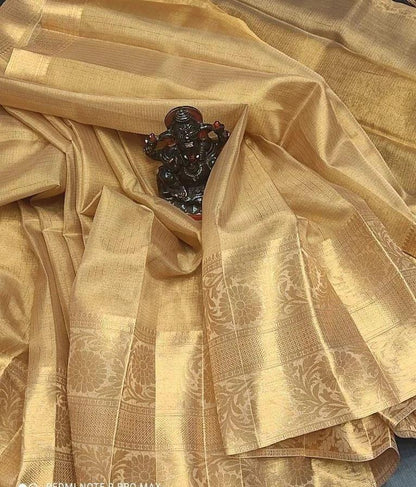 Gold premium tissue silk Sarees