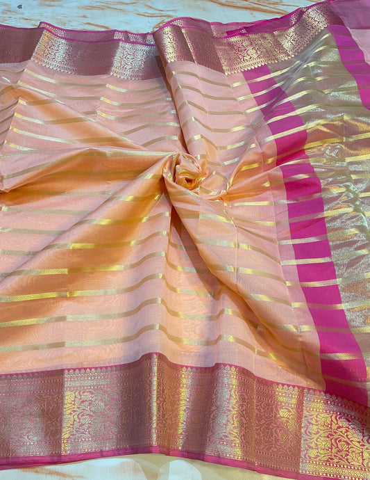 Premium Banarasi Soft Cotton Zari weaving sarees