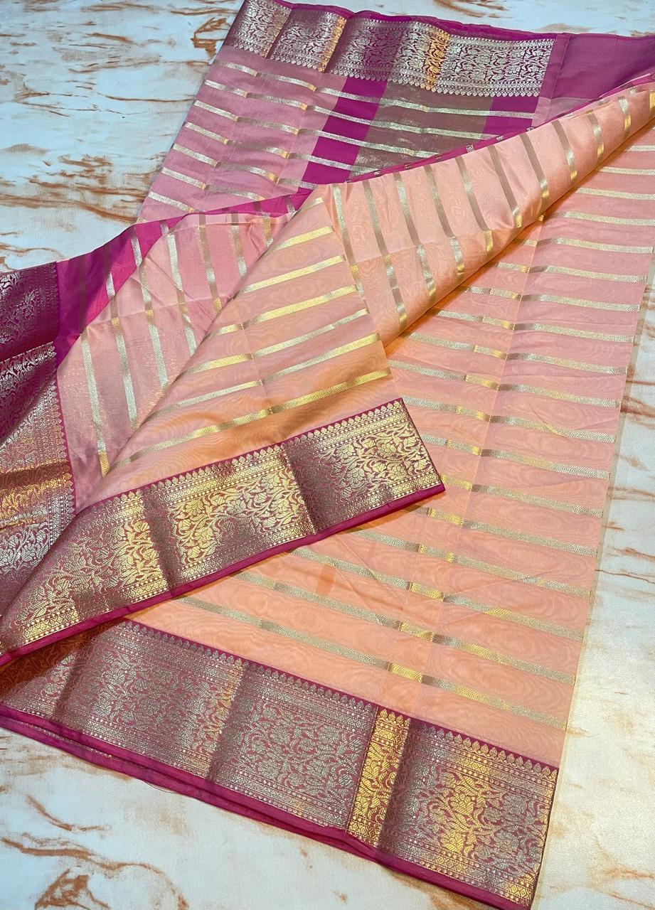 Premium Banarasi Soft Cotton Zari weaving sarees