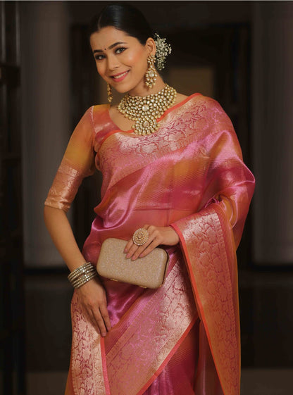Traditional Banarasi Tissue Soft zari weaving Saree