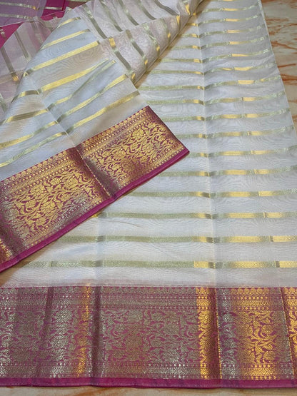 Premium Banarasi Soft Cotton Zari weaving Saree