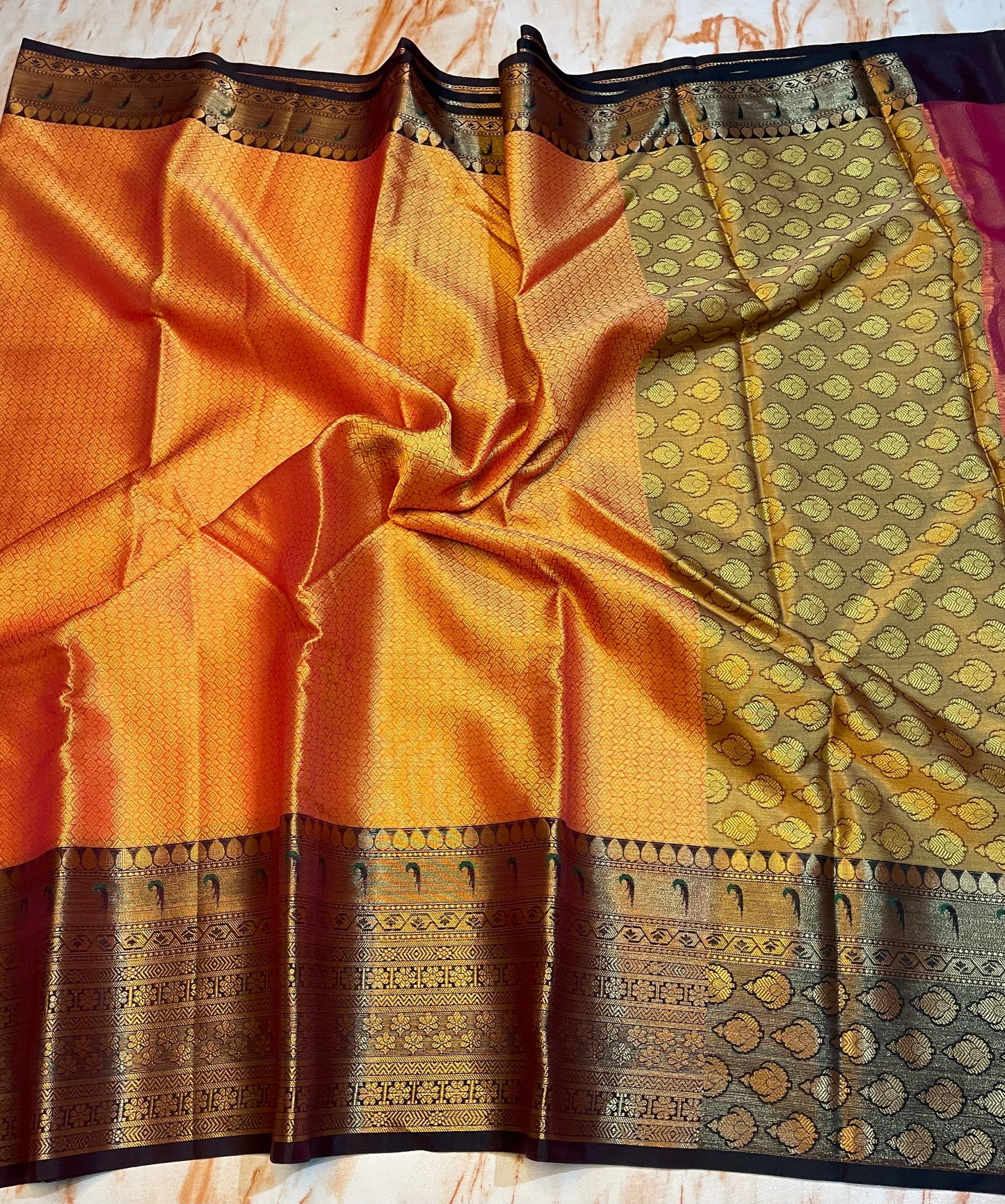 Attractive traditional wear kanjeevaram Kora muslin sarees