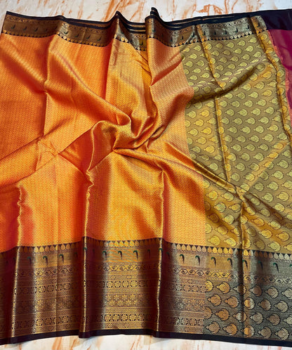 Attractive traditional wear kanjeevaram Kora muslin sarees