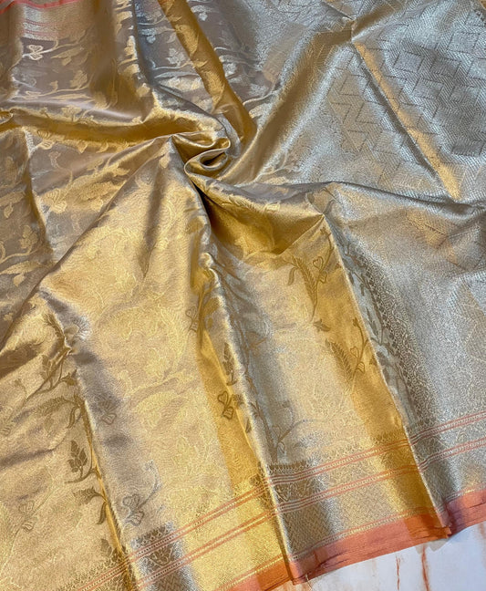 Banarasi Gold Tissue Silk Traditional wear Sarees with Blouse piece