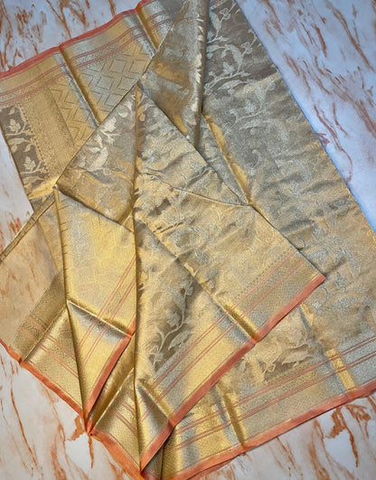 Banarasi Gold Tissue Silk Traditional wear Sarees with Blouse piece