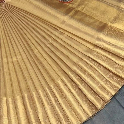 Gold premium tissue silk Sarees