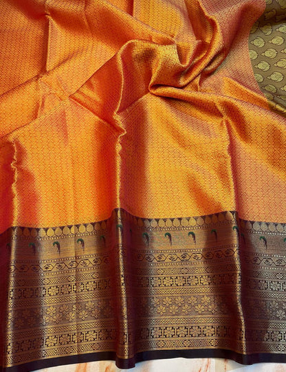 Attractive traditional wear kanjeevaram Kora muslin sarees