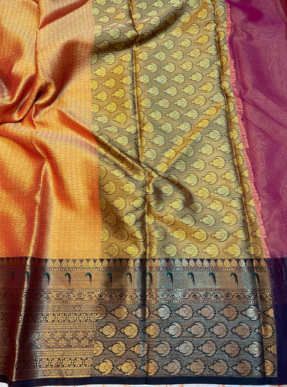Attractive traditional wear kanjeevaram Kora muslin sarees