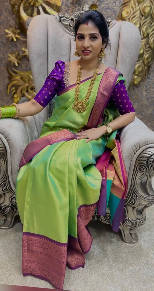 Traditional kanchi kora muslin Zari weaving skirt border saree