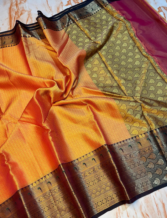 Attractive traditional wear kanjeevaram Kora muslin sarees